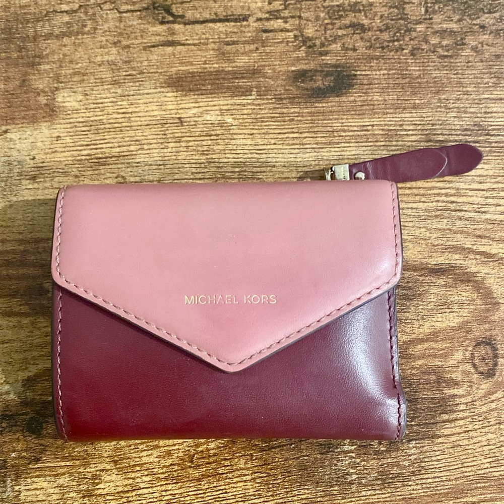 Michael Kors Pink/Maroon Envelope Wallet